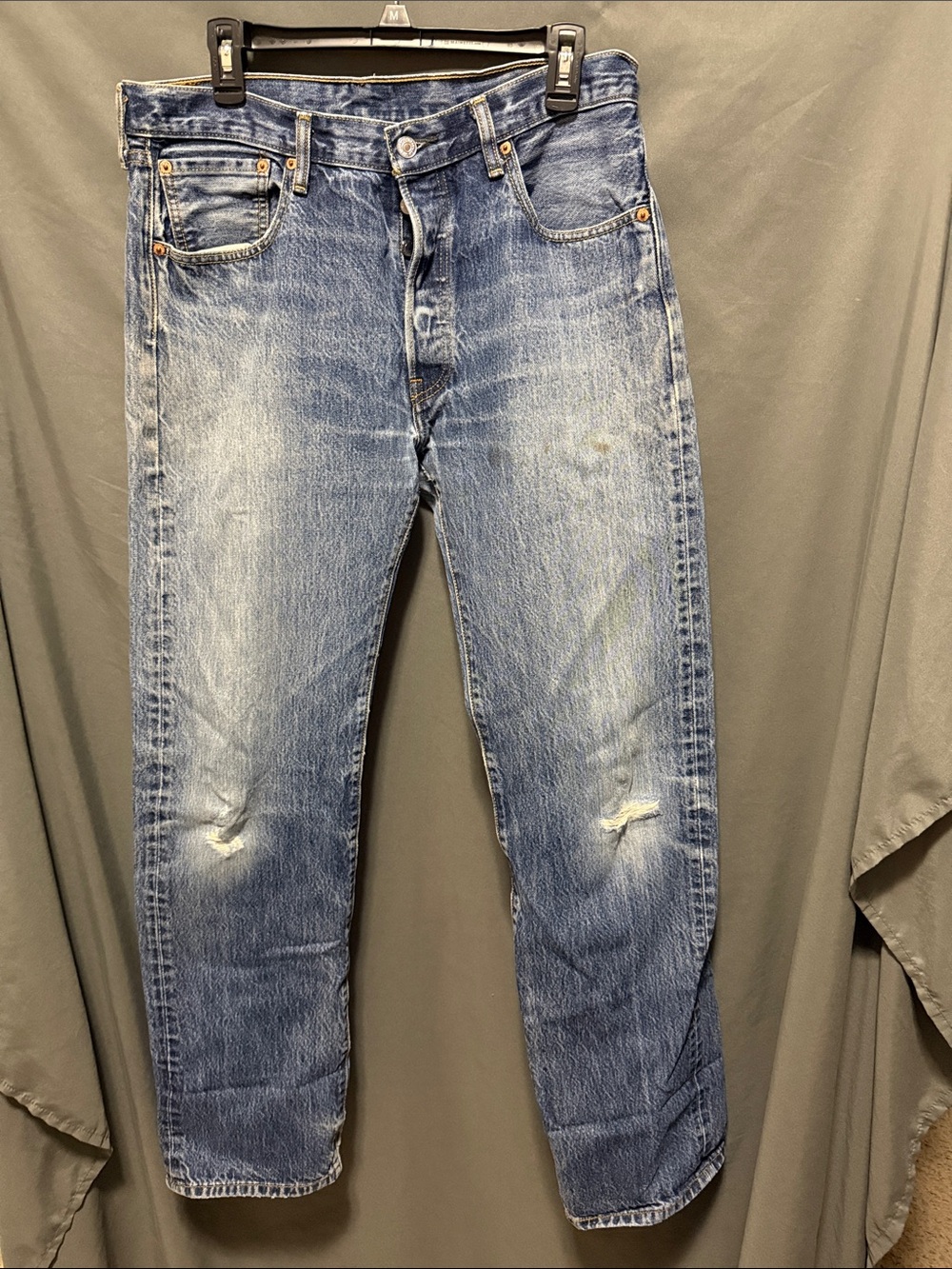 Levi’s 501 Men's Blue Distressed Denim Jeans